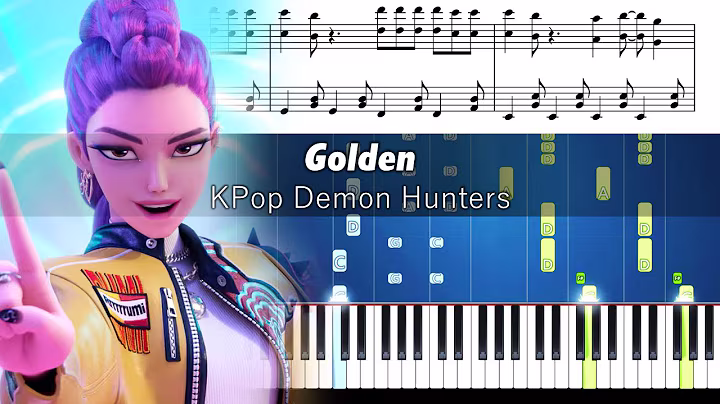 KPop Demon Hunters - Golden - Piano Tutorial with Sheet Music