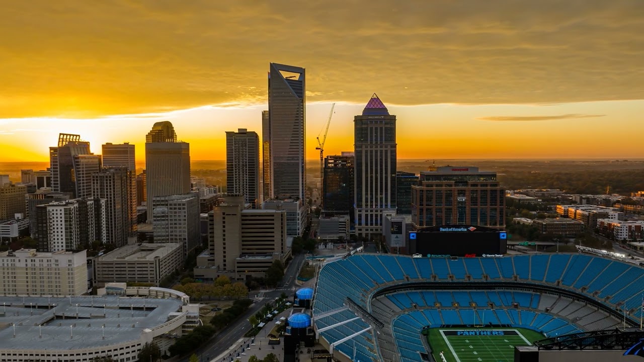 Charlotte Sunrise Skyline Hyperlapse - BOA Stadium - 05NOV23