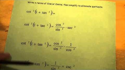 #260 Writing Trig Functions in Terms of Sine or Cosine