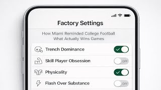 Factory Settings: How Miami Reminded College Football What Actually Wins Games