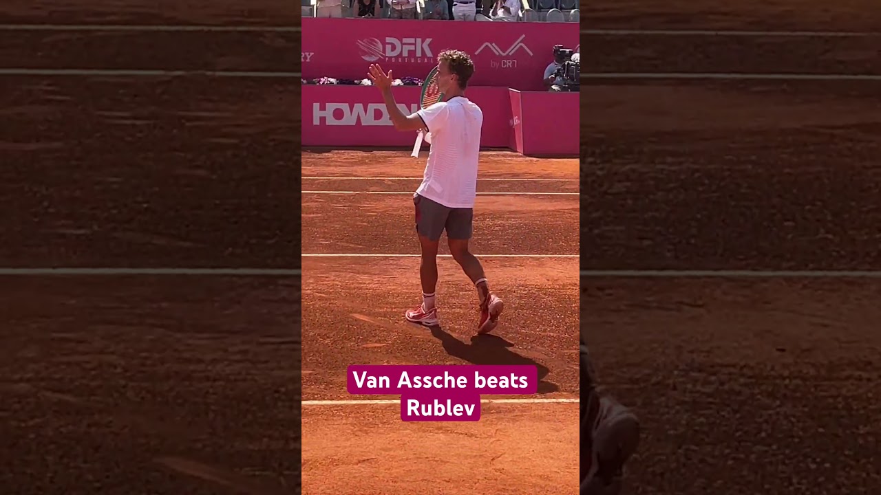 Van Assche on fire this week in Estoril, downs number one seed Rublev in three sets. First-ever QF