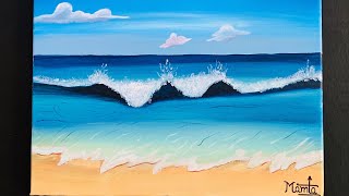 beginners step painting ocean paint