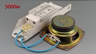 How to Make 220v 5000w Free Energy With Speaker And Light Bulb Transformer Tools