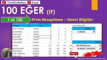 Excel EĞER - 1 of 100 - Prim Hesaplama