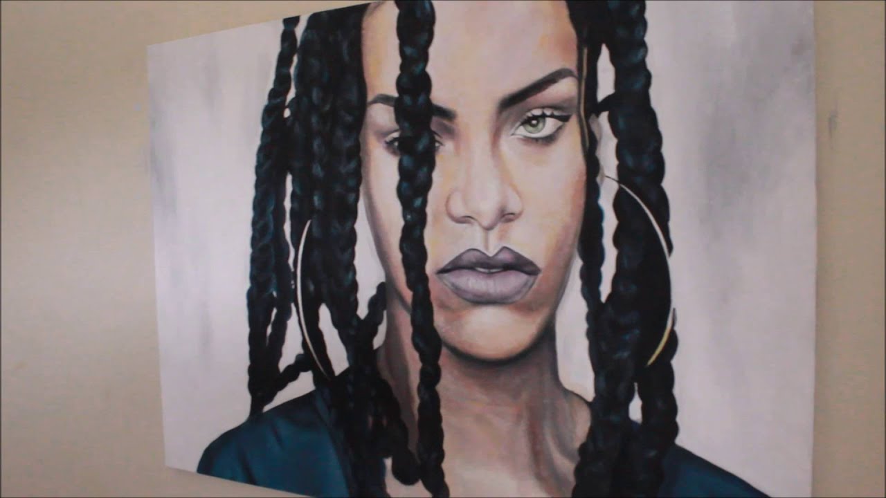 fast motion painting of rihanna by KJP