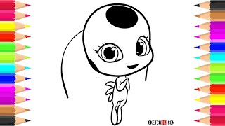 How to Draw Miraculous Ladybug Kwami Tikki Easy