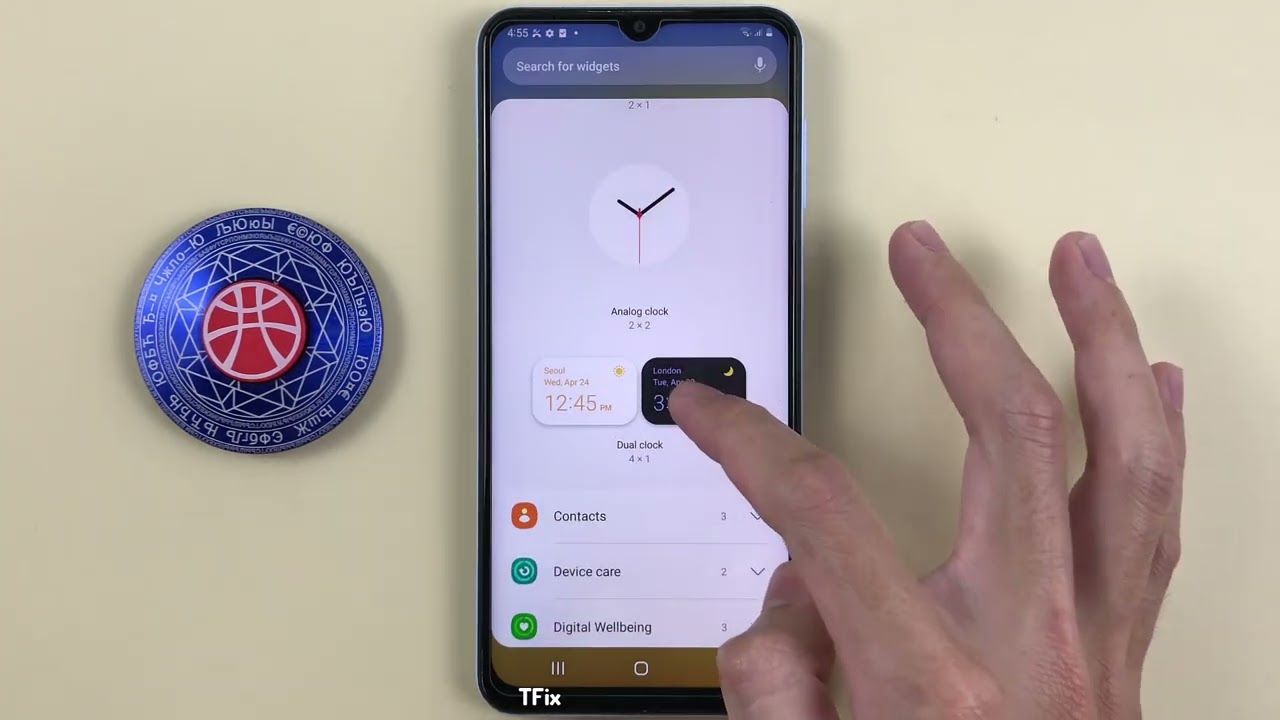 Dual clock on Samsung A13 Android 12