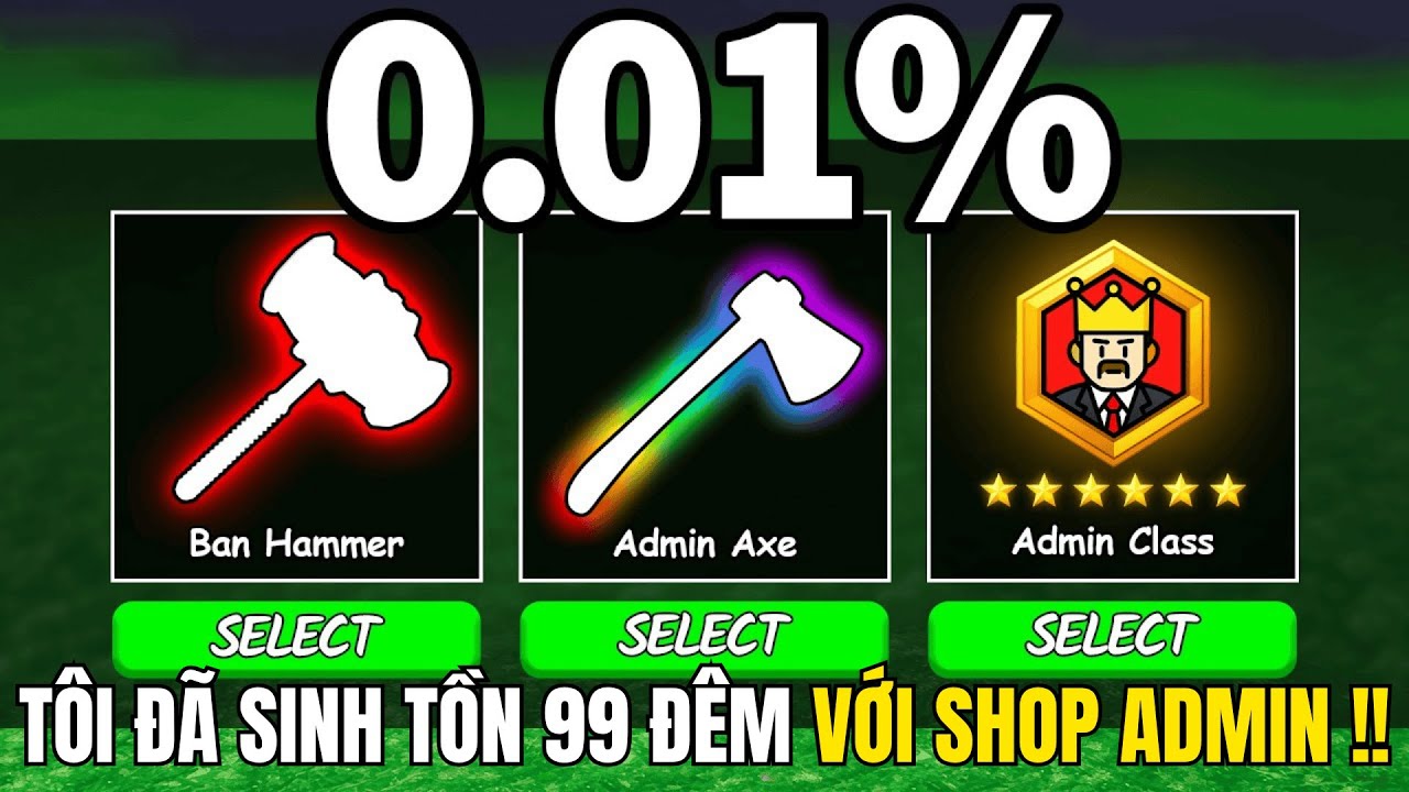 Tôi Đã Sinh Tồn 99 Đêm Với SHOP ADMIN Trong Roblox 99 Nights In The Forest!!