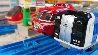 プラレール 電車 子供向け 名鉄2000系ミュースカイとN700系の新幹線をたくさん連結させて遊びました エコーくらぶ echoechoclub