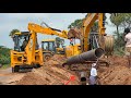 Jcb 3dx super vs jcb 145 machine big pipeline perfect joint and backfilling together  jcb vs jcb