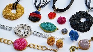 DIY Как сделать друзу своими руками. Украшения из друз и серединки Канзаши \ Drusa DIY Как сделать друзу своими руками. Украшения из друз и серединки Канзаши \ Drusa