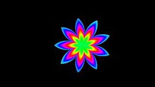 Multicolor Flower design made in python using turtle programming