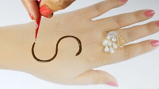 Very easy mehndi Trick Design design || Henna from S letter || karva chauth specialmehandi  #shorts screenshot 4