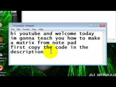 how to make a matrix falling down using text editor or notepad