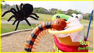 Bugs Hunting Giant Bugs at outdoor playground for kids!