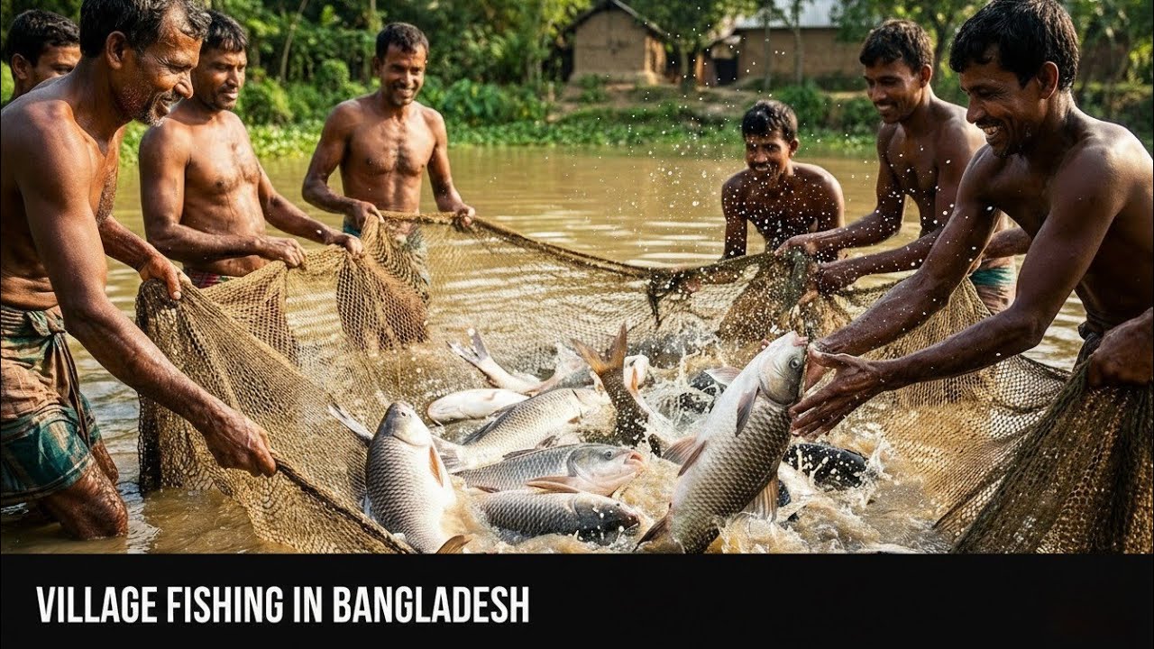 Amazing Pond Fishing with Net | Traditional Village Fishing in Bangladesh 2026
