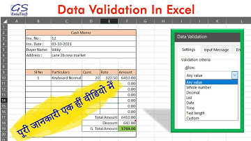 Data Validation in Excel, How to use Data Validation in Excel in Hindi