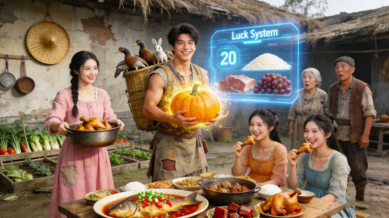 Transmigrated to Famine era, Awakened Luck System, Brought Endless Food and Wealth to Family!