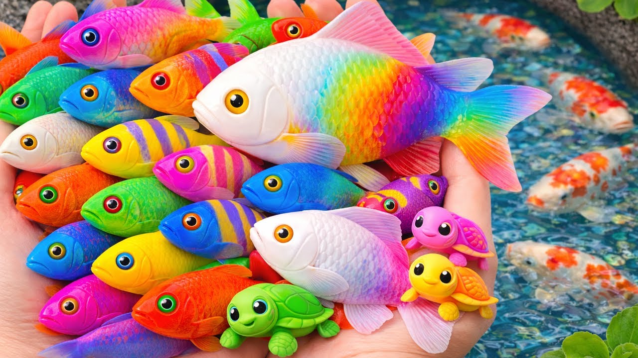 Amazing Catch Ornamental Aquarium Fish in Giant Surprise Eggs, Baby Turtles, Koi, Pencil Fish, Guppy
