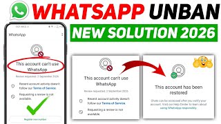 Whatsapp Ban Problem New 2026 ✅ (100% Working) || This account can't use Whatsapp New 2026