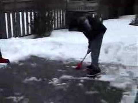 Tom and Chad Shovel Christal's Backyard