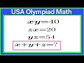 USA | A very nice interesting Algebra Math problem | Brain buster Math | Can you solve this?