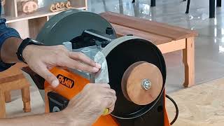 Knife polishing with Allwin variable speed wet sharpener SCM8103