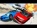 The BIGGEST Multiplayer Police Chase EVER! 14 Person Police Pursuit & Crashes! - Beam MP