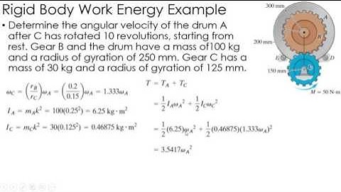 Dynamics Example: Work/Energy of Rigid Bodies