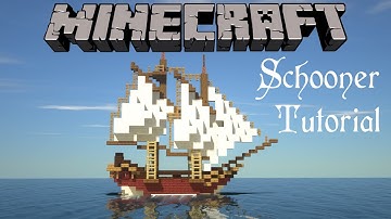 Minecraft Tutorial: How to Make a Boat/Ship (Schooner)