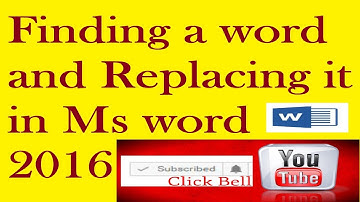 Find and Replace  Text in Ms word 2016,2013,2010 tutorial in Hindi Urdu