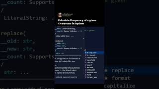calculate frequency of given character in python #python #python3 #pythontricks #coding #shorts