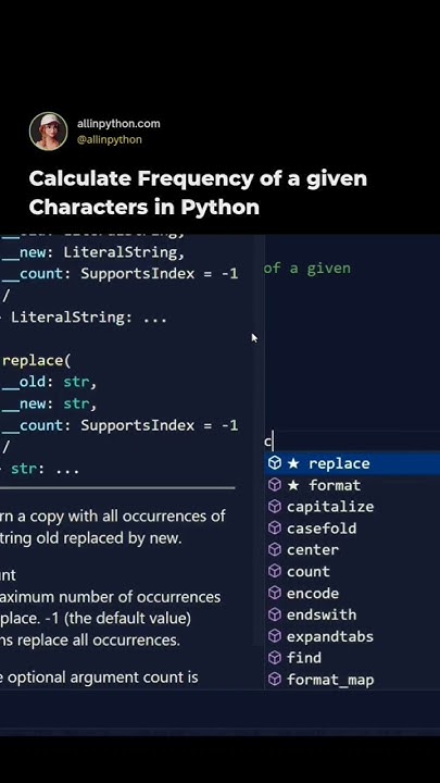 calculate frequency of given character in python #python #python3 # ...