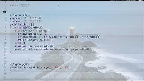 first pymc3 model with python and emacs: throw a coin