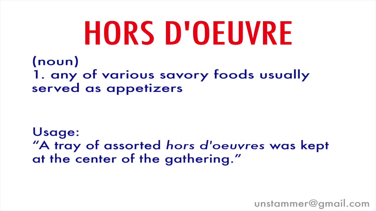 runslepp Hors D Oeuvres Meaning
