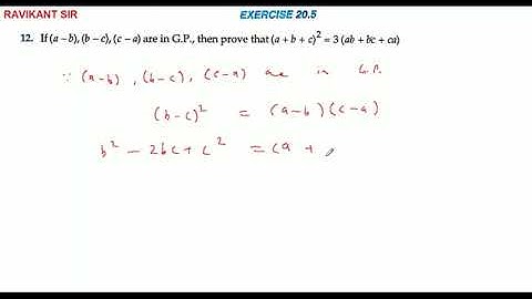 If (a - b) (b - c) (ca) are in G.P., then prove that (a + b + c) ^ 2 = 3(ab + bc + ca)