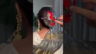 wedding rose hair bun hack #hairstyle #hair @shinewithnandinii