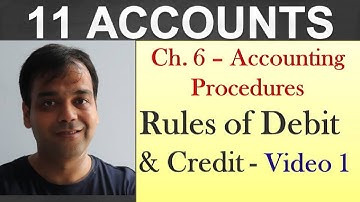 11 Accounts - Chapter 6 -Rules of Debit & Credit -Video No. 1