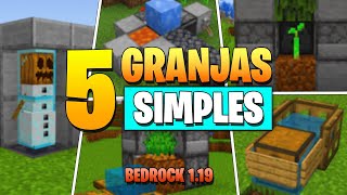 Minecraft Bedrock: 5 GRANJAS SIMPLES 1.19 🔥 #23