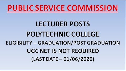 Lecturer Jobs Notification in Polytechnic College | Public Service Commission