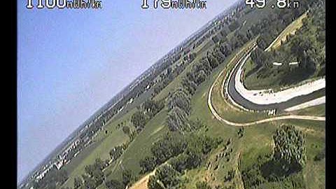 Swift II FPV 5.8GHz flying behind the helix.