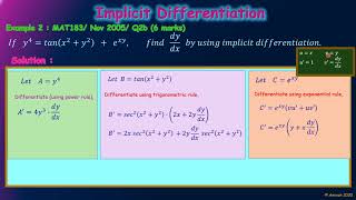 implicit differentiation (example 2)