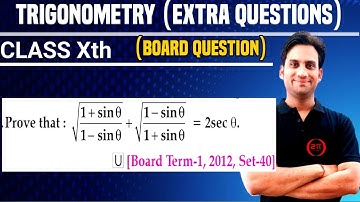 Prove that : root over 1+sinθ/1-sinθ + root over 1-sinθ/1+sinθ = 2secθ.