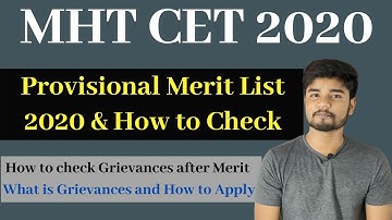 MHT CET 2020 Provisional Merit List Released | Grievances and How to Check it