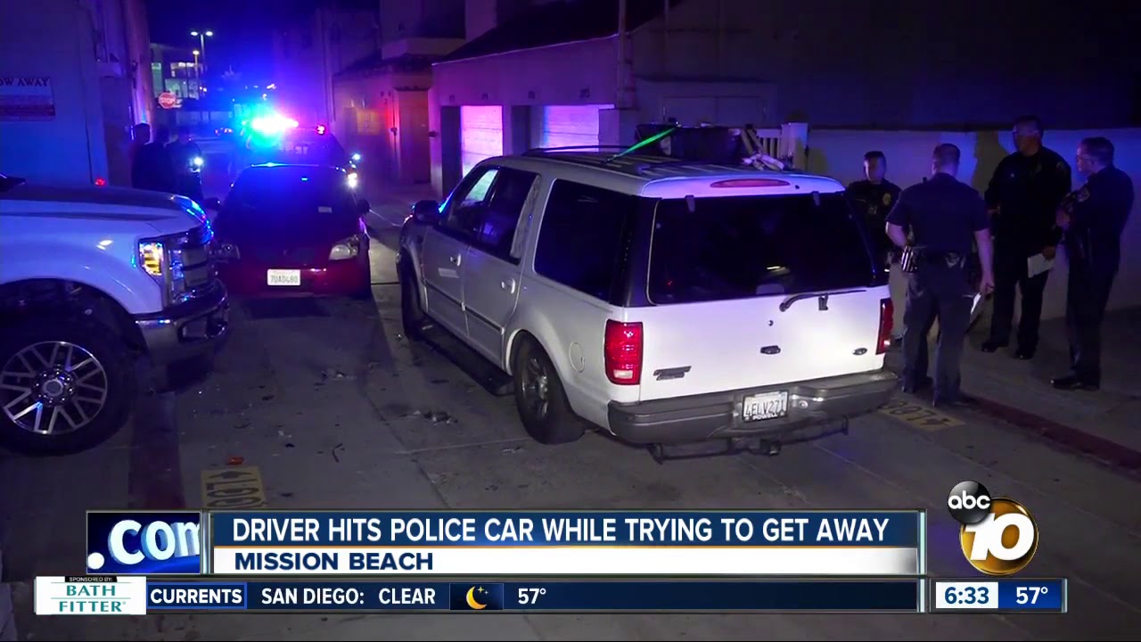 Suspected DUI driver hits San Diego police car while trying to get away ...