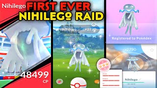First Ever UltraBeast Nihilego Raid  Catching Nihilego (Pokemon Go) 