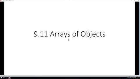 9 11 Arrays of Objects