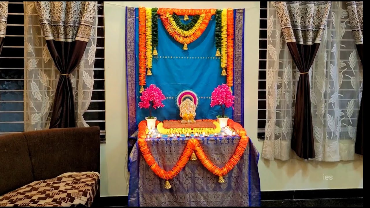 Simple Ganapati Decoration Ideas at Home Simple and Quick Ganpati