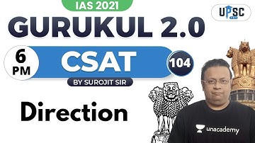 UPSC CSE PRELIMS 2021 | Gurukul 2.0 | CSAT by Surojit Sir | Direction