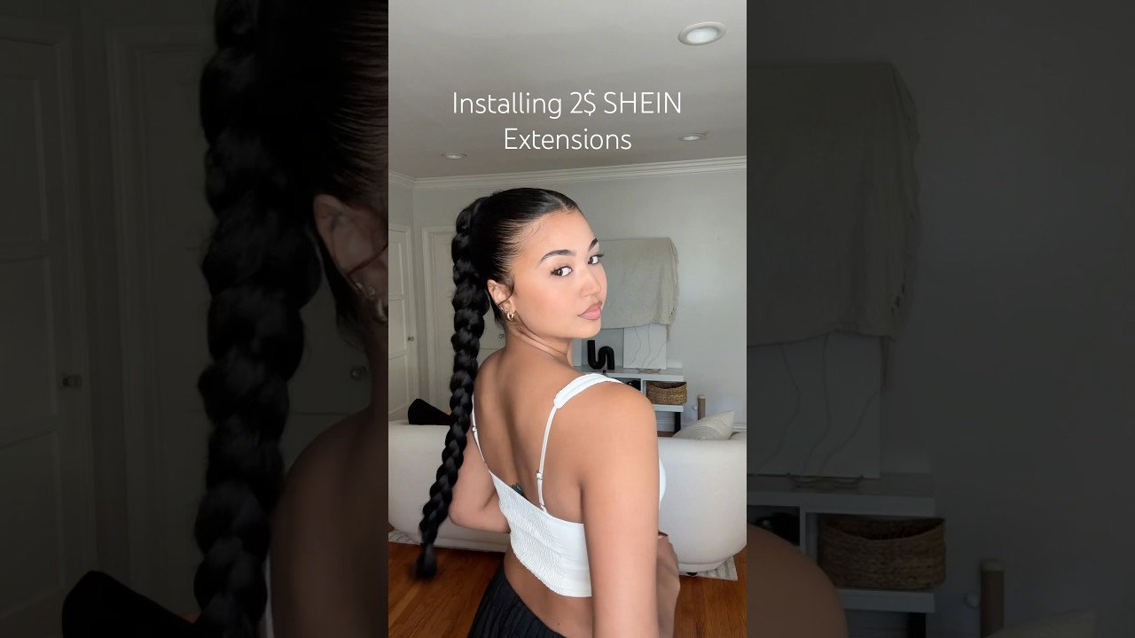 Installing SHEIN Extensions #hairstyles #curlyhairstyles #curls  #braidedhairstyles #ponytail